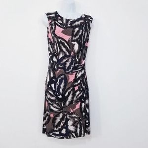 Nic + Zoe Leaf Print Ruched Dress